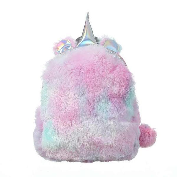 Fluffy Rainbow Unicorn Backpack