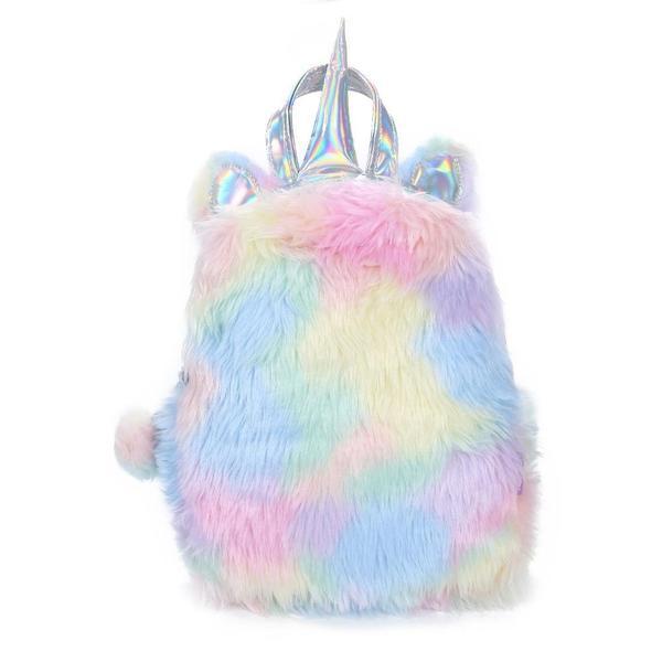 Fluffy Rainbow Unicorn Backpack