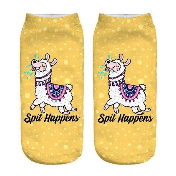 Funny Inspirational Quote Llama Alpaca Ankle Socks