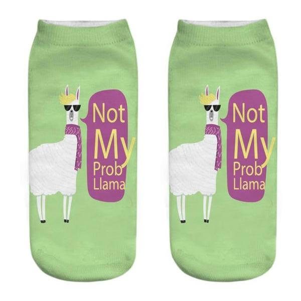 Funny Inspirational Quote Llama Alpaca Ankle Socks