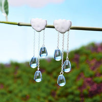 Thumbnail for Gemstone Raindrop Cloud Earrings (Various Gems)