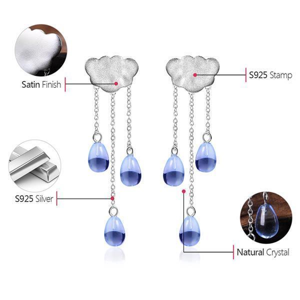 Gemstone Raindrop Cloud Earrings (Various Gems)