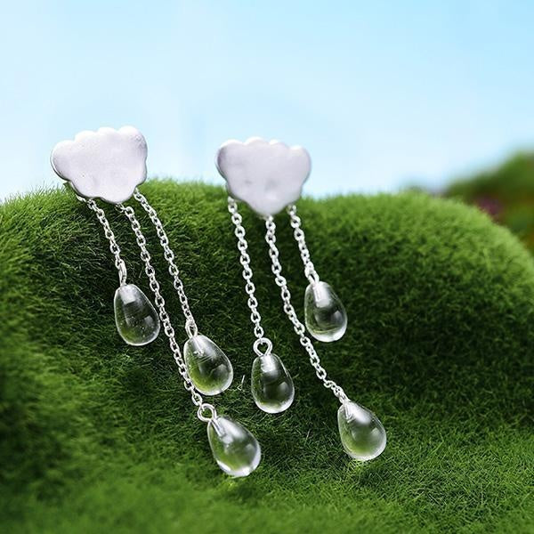 Gemstone Raindrop Cloud Earrings (Various Gems)