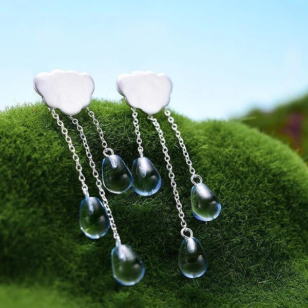 Gemstone Raindrop Cloud Earrings (Various Gems)