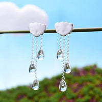 Thumbnail for Gemstone Raindrop Cloud Earrings (Various Gems)