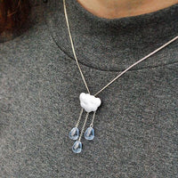 Thumbnail for Gemstone Raindrop Cloud Necklace (Various Gems)
