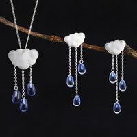 Thumbnail for Gemstone Raindrop Cloud Necklace (Various Gems)