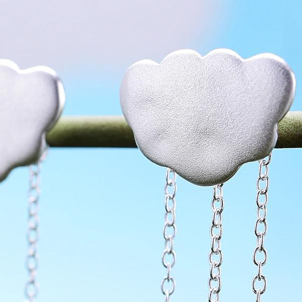 Gemstone Raindrop Cloud Necklace (Various Gems)