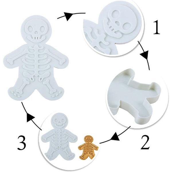 Gingerbread Man Cookie Cutter And Skeleton Stamper