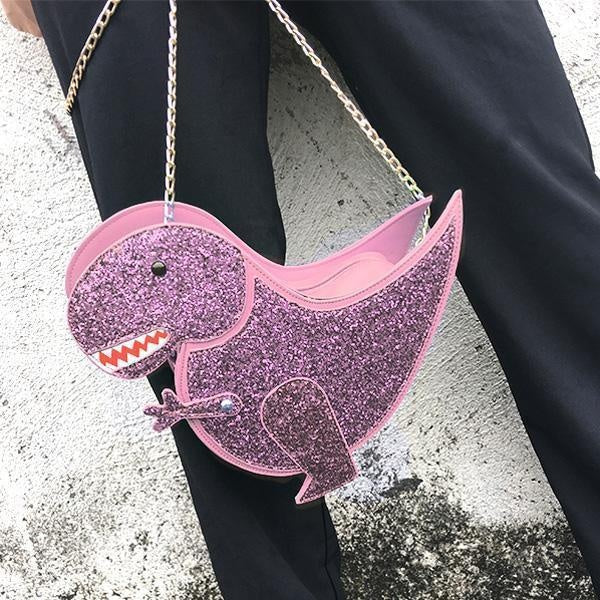 Glittery T-Rex Crossbody Bag