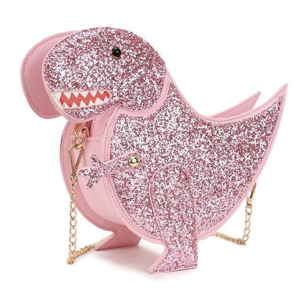 Glittery T-Rex Crossbody Bag