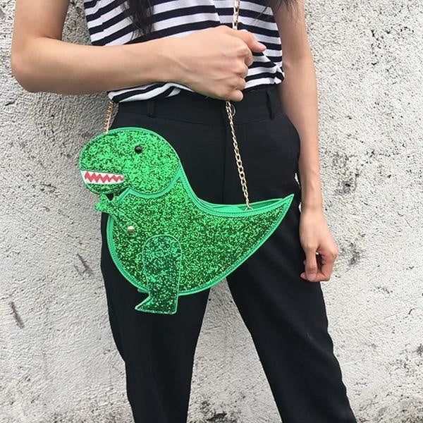 Glittery T-Rex Crossbody Bag