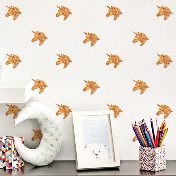 Glittery Unicorn Wall Decal (36pcs)