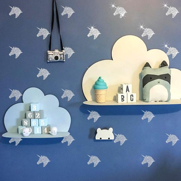 Glittery Unicorn Wall Decal (36pcs)