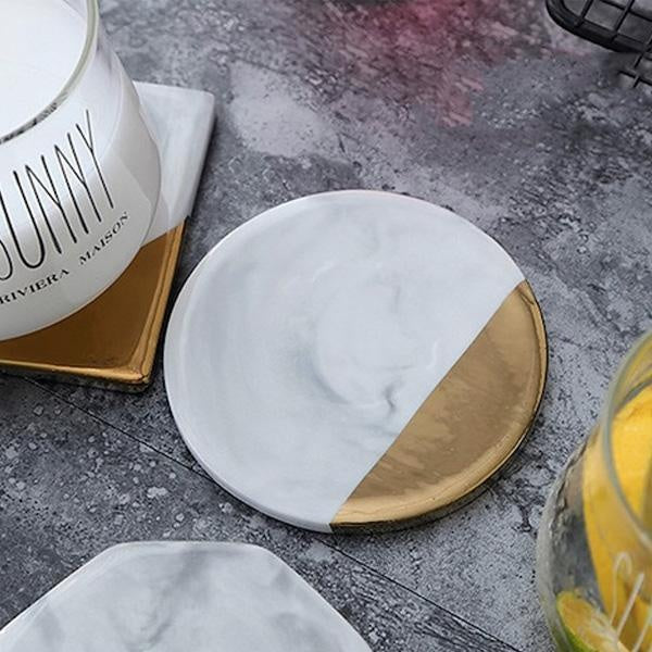 Gold Plated Marble Coasters