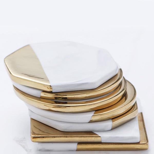 Gold Plated Marble Coasters