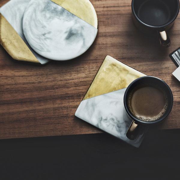 Gold Plated Marble Coasters