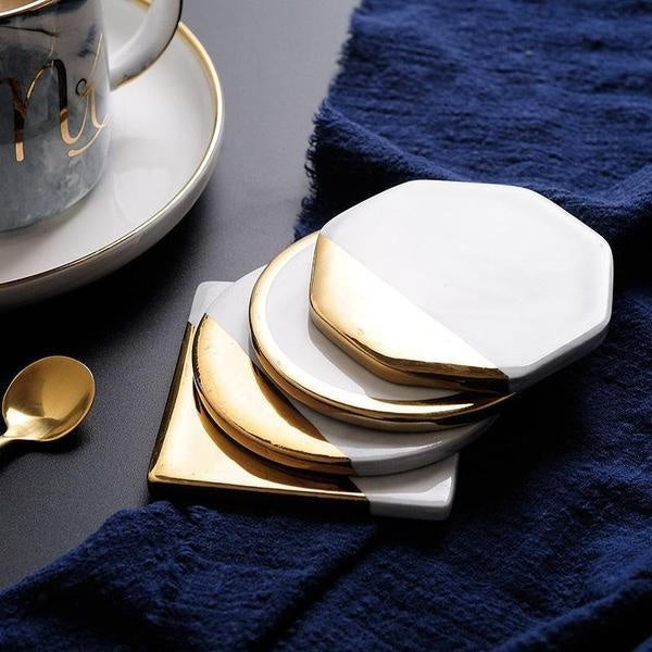 Gold Plated Marble Coasters