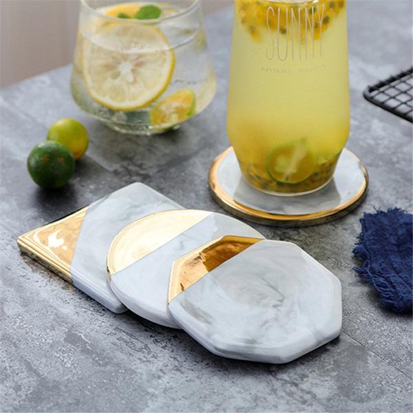 Gold Plated Marble Coasters