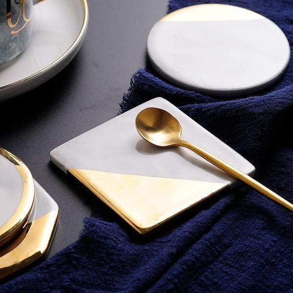 Gold Plated Marble Coasters