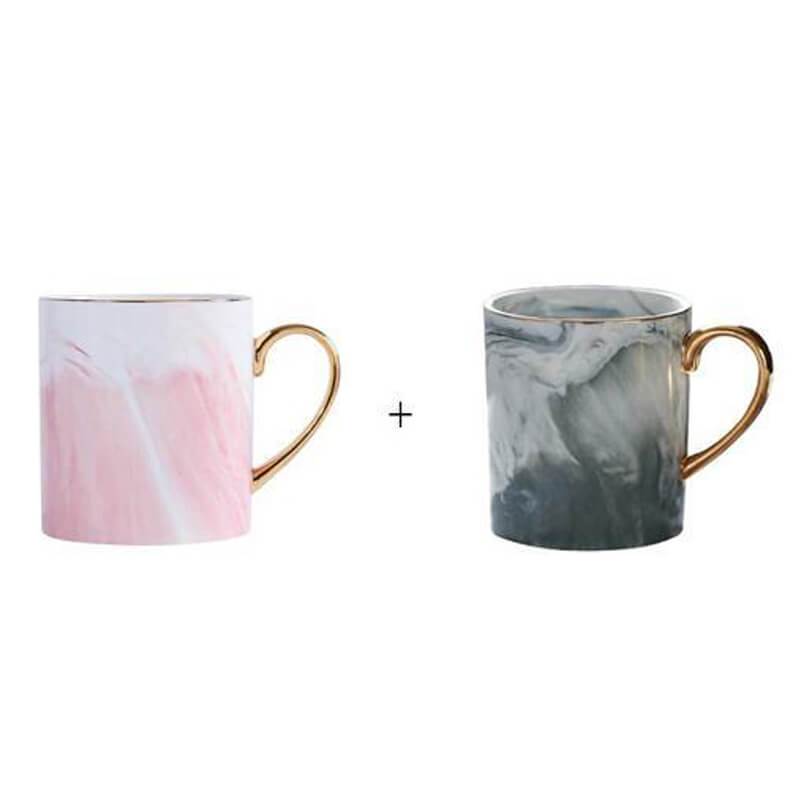 Gold-Rimmed Marble Coffee Mug PeekWise