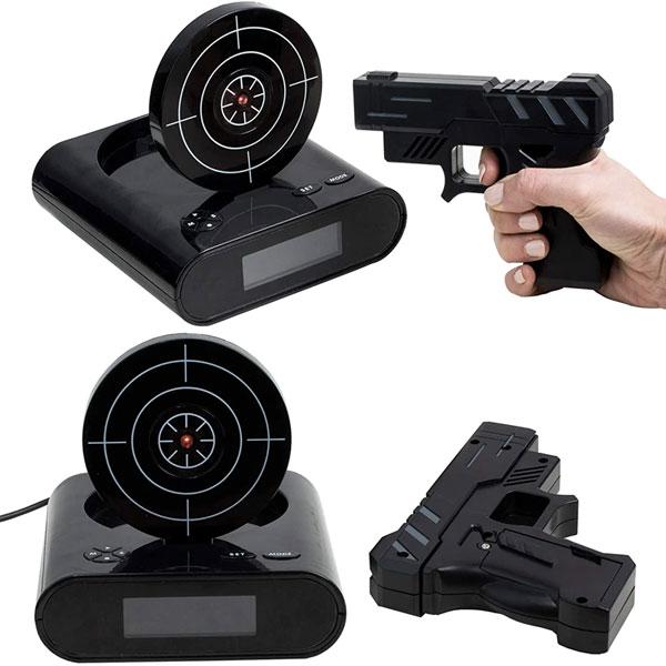 Gun and Target Recordable Alarm Clock