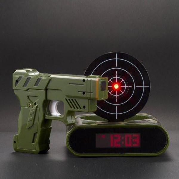 Gun and Target Recordable Alarm Clock