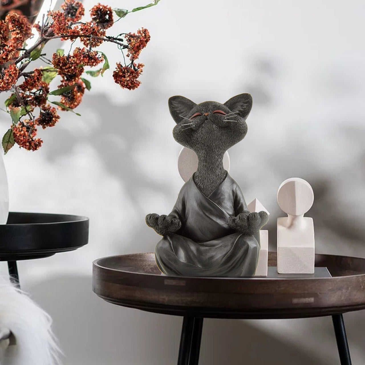 Whimsical Buddha Cat Figurine