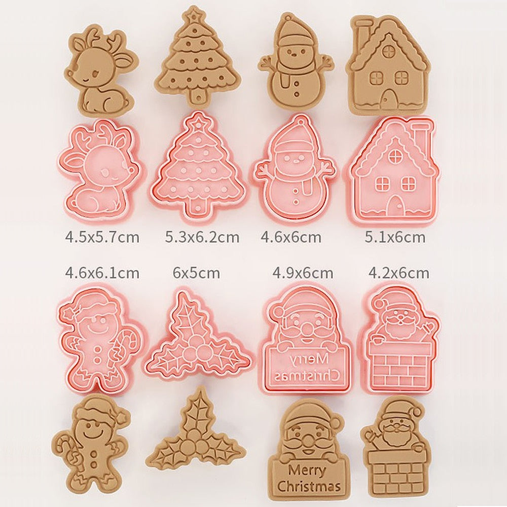 8Pcs/Set Christmas Biscuit Cute Pattern Cookie