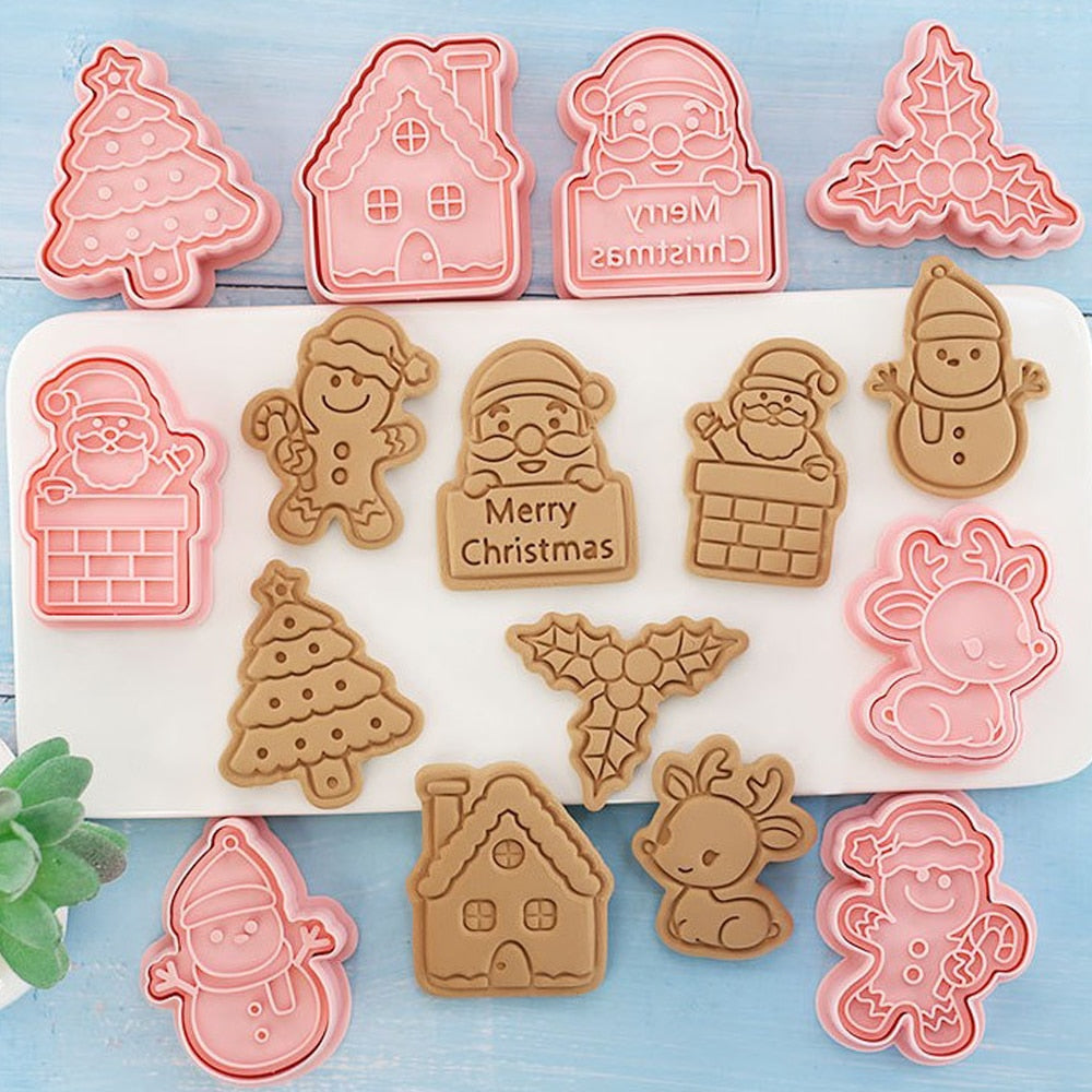 8Pcs/Set Christmas Biscuit Cute Pattern Cookie