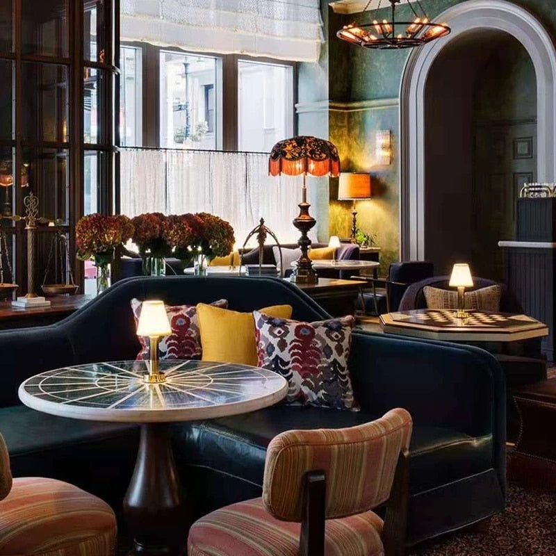 Bar Table Lamp USB Rechargeable Touch Sensor Wireless  LED Desktop Night Light for Restaurant Coffee Decor Dining Table