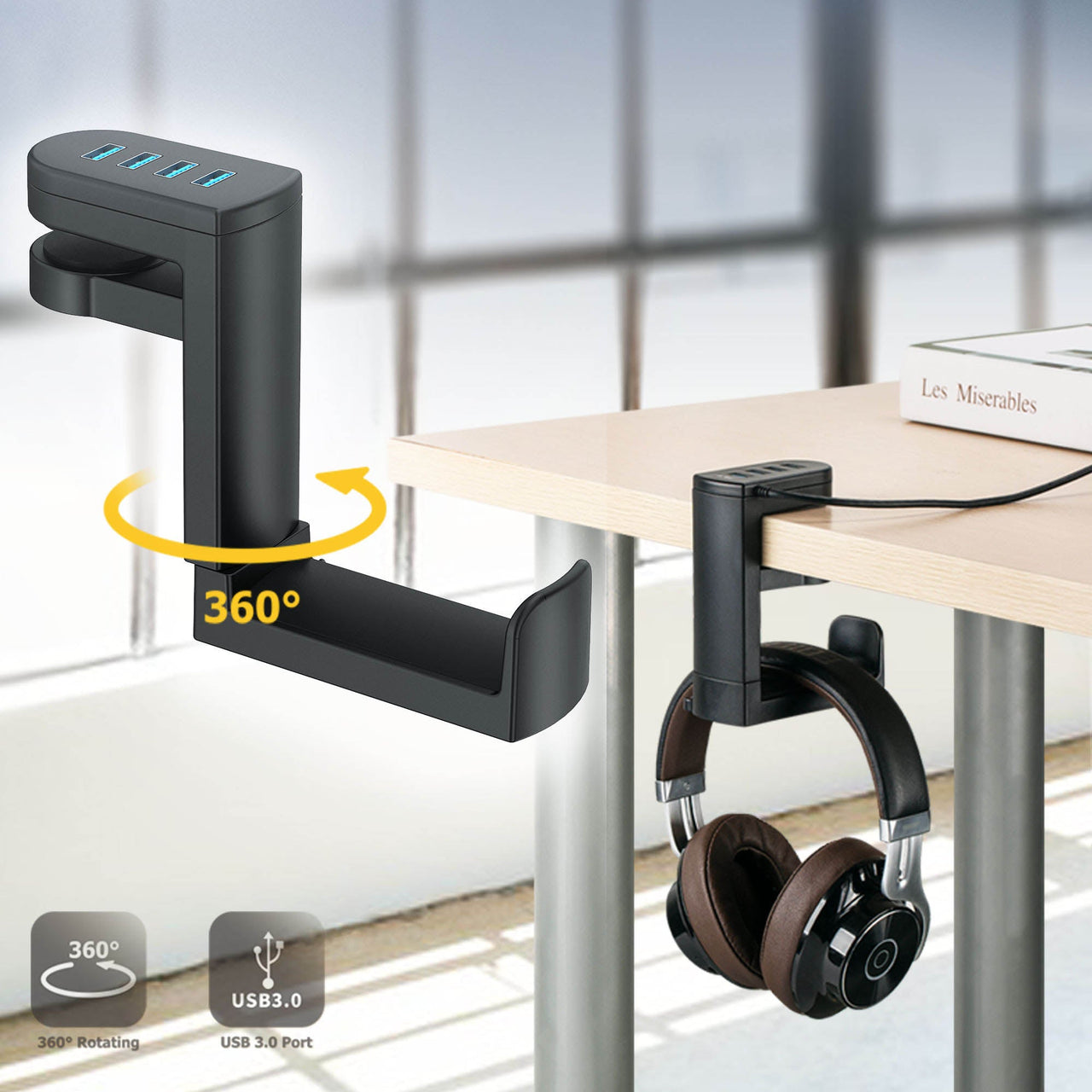 Headphone Bracket with USB Ports