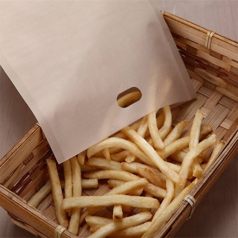 5pcs/set Toaster Bag Non-stick Bread Bag Reusable Sandwich Bag Glass Fiber Toast Microwave Oven Heating Pastry Tool