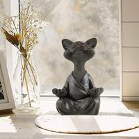 Thumbnail for Whimsical Buddha Cat Figurine