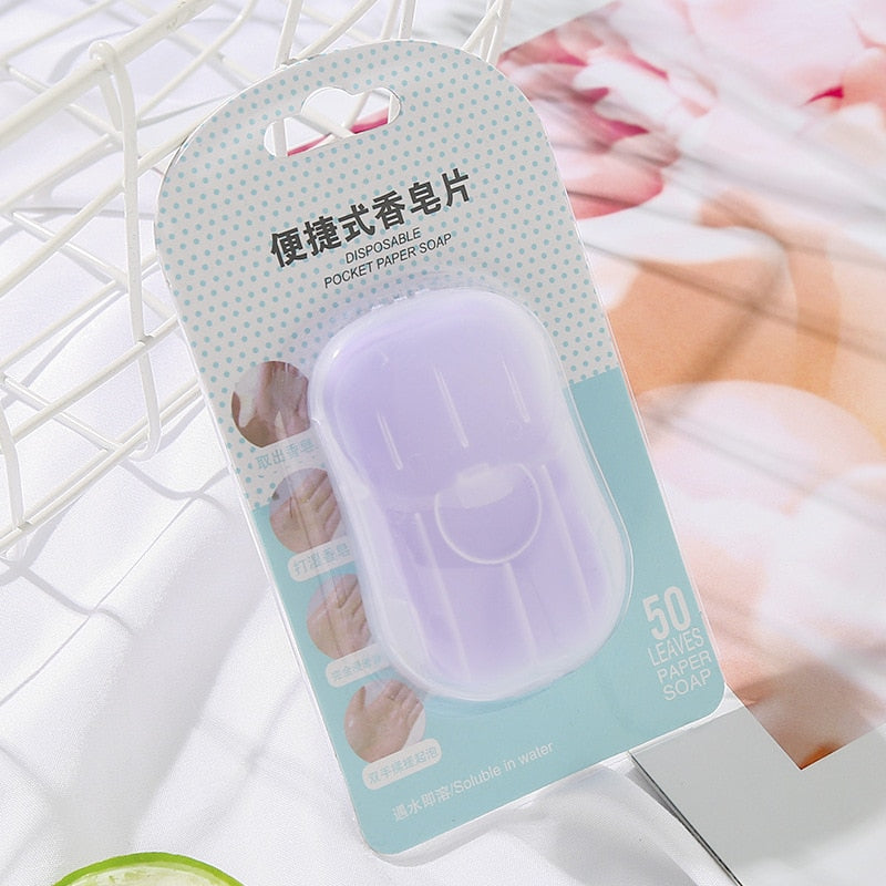 Mini Portable Disposable Travel Paper Soap Sheets for Hand Washing