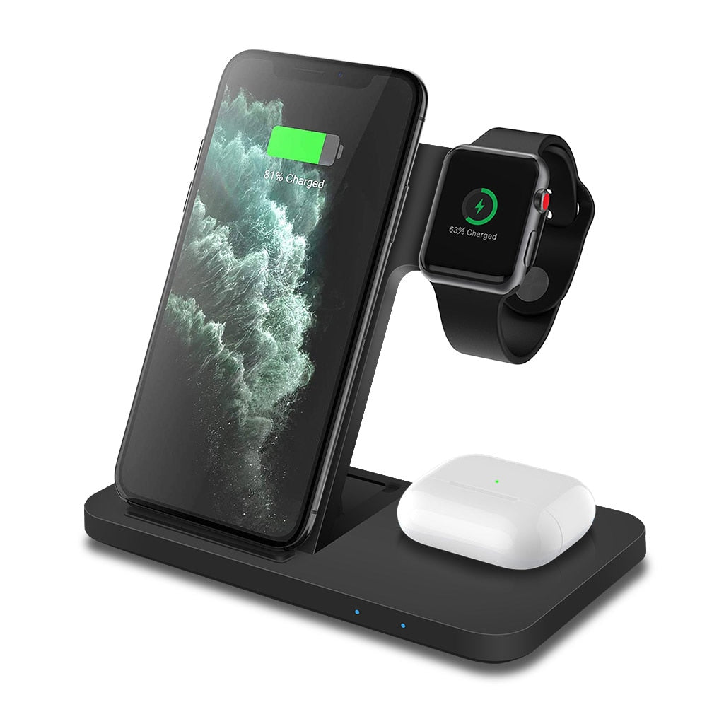 3 in 1 Wireless Charger For AirPods Pro Apple Watch 7 SE 15W Fast Charging Stand