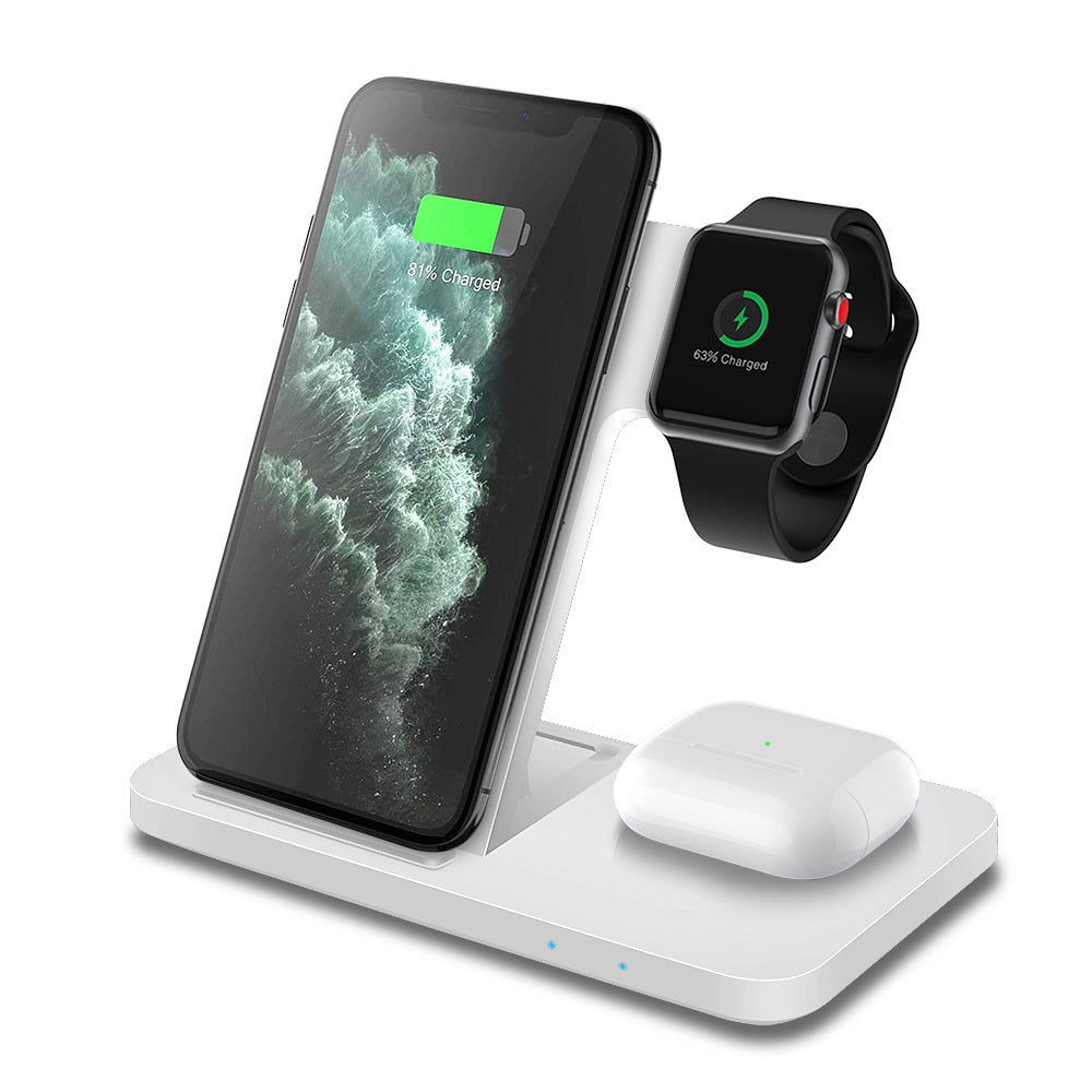 3 in 1 Wireless Charger For AirPods Pro Apple Watch 7 SE 15W Fast Charging Stand