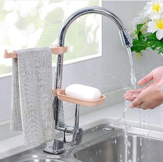 Sink Clip Towel Rack Soap Dish Attachment PeekWise
