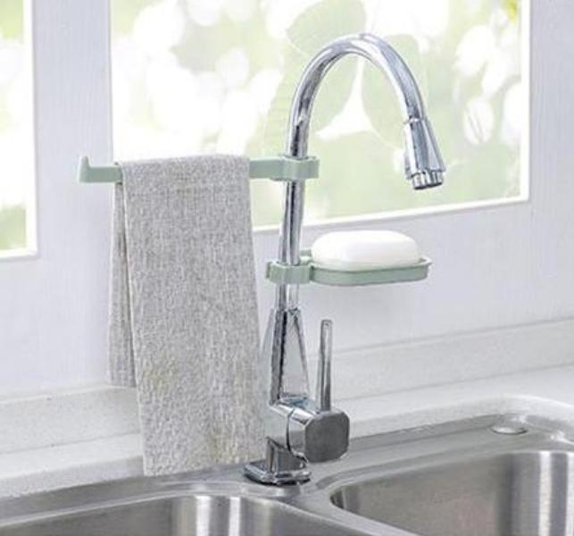 Sink Clip Towel Rack Soap Dish Attachment PeekWise