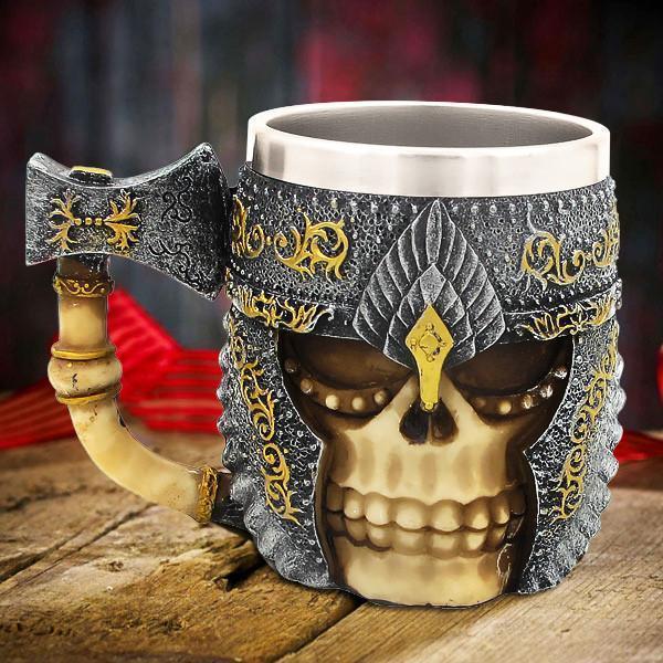 Hand Painted Viking Skull Mug