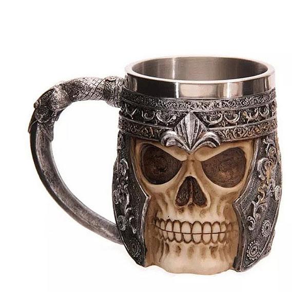 Hand Painted Viking Skull Mug