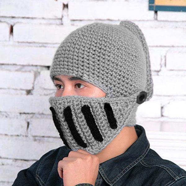 Handmade Knitted Knight Helmet Beanie