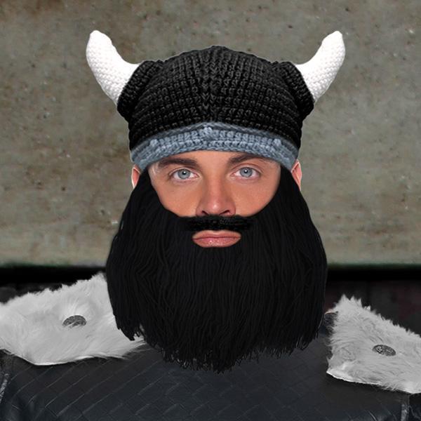 Handmade Knitted Viking Beard Beanie