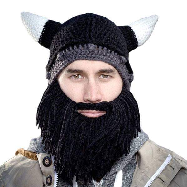 Handmade Knitted Viking Beard Beanie