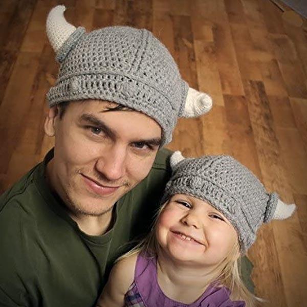 Handmade Knitted Viking Hat