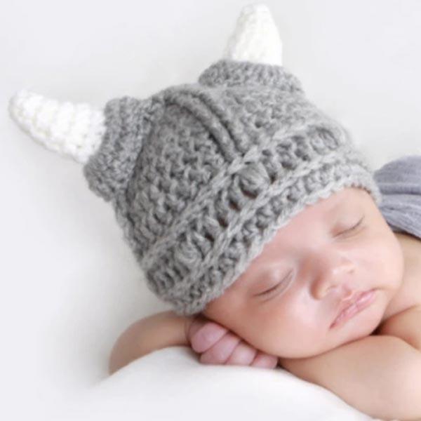 Handmade Knitted Viking Hat