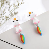 Thumbnail for Handmade Rainbow Tail Unicorn Earrings