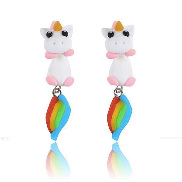 Handmade Rainbow Tail Unicorn Earrings