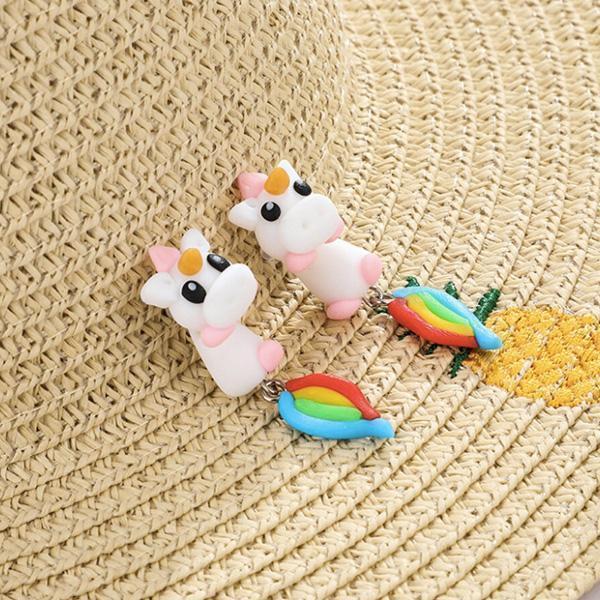 Handmade Rainbow Tail Unicorn Earrings