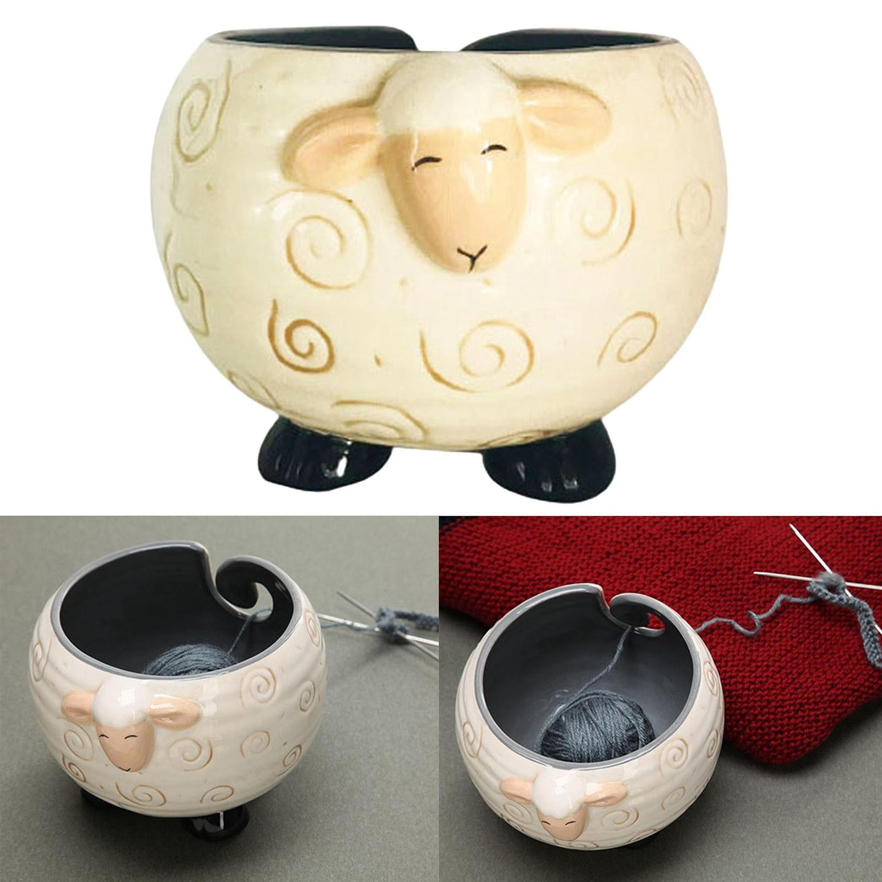 Handmade Sheep Yarn Bowl